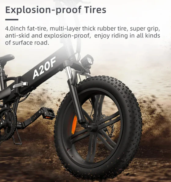 Stylish A20F Folding Fat Tire Electric Bike 36V 14.5Ah 500W-2026 new - Image 6