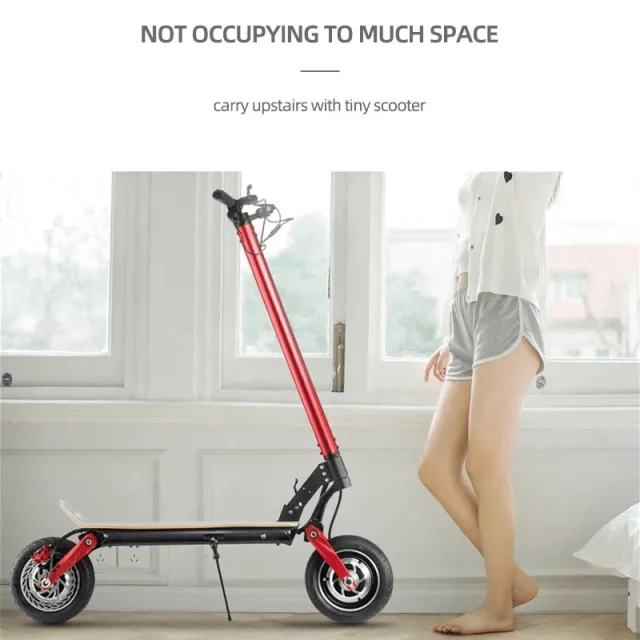 The Speedy Red Foldable 1500w 48v Electric Scooter - Image 5