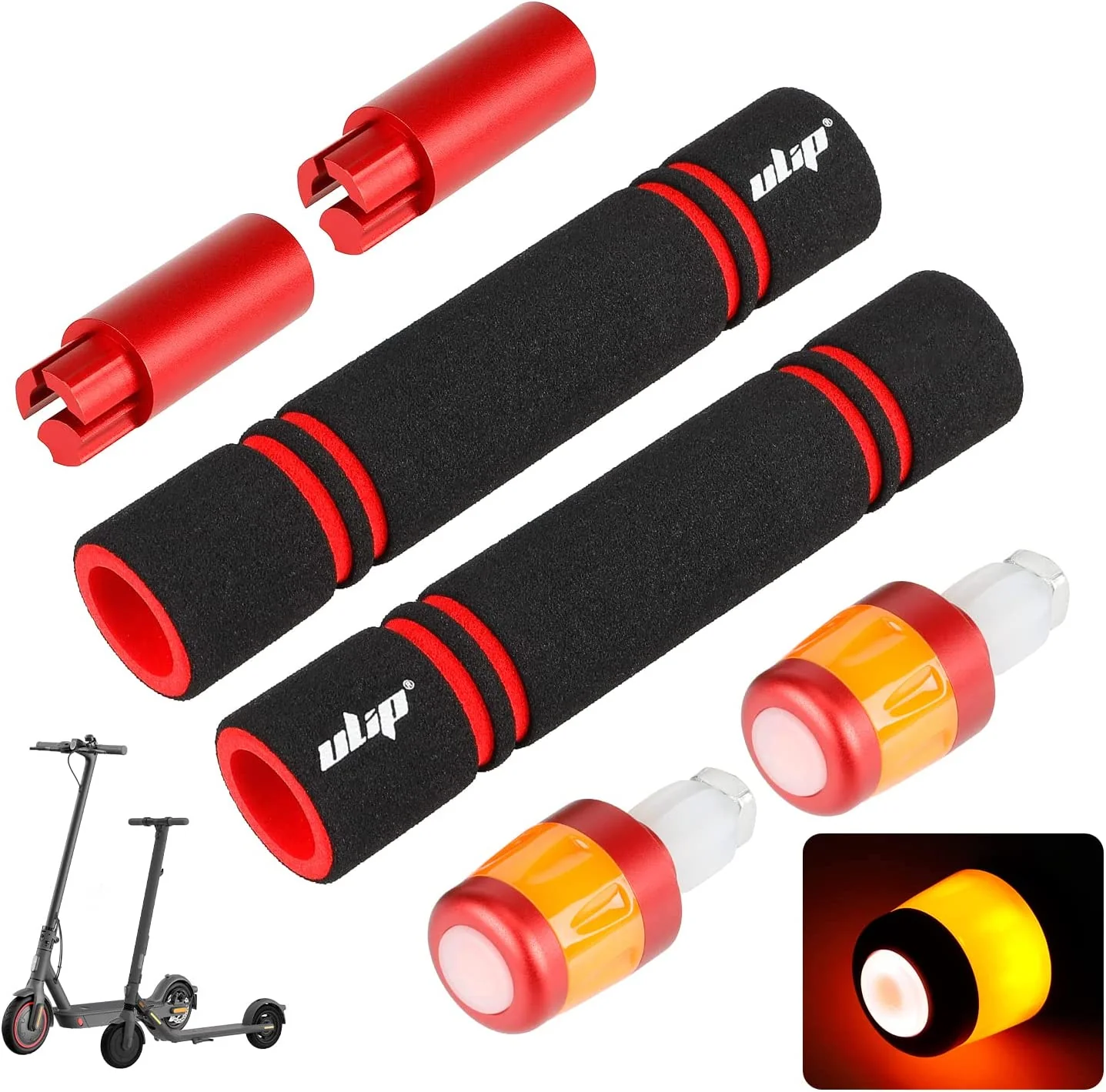 Ulip Handlebar Extender Bar Grips -Turn Signals Direction for M365 Pro Pro2 1S MI3 and Ninebot ES Series