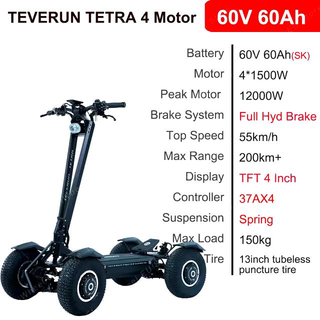 TEVERUN TETRA All Terrain 4x4 Off Road Electric Scooter 200km range 2024 NEW - Image 12