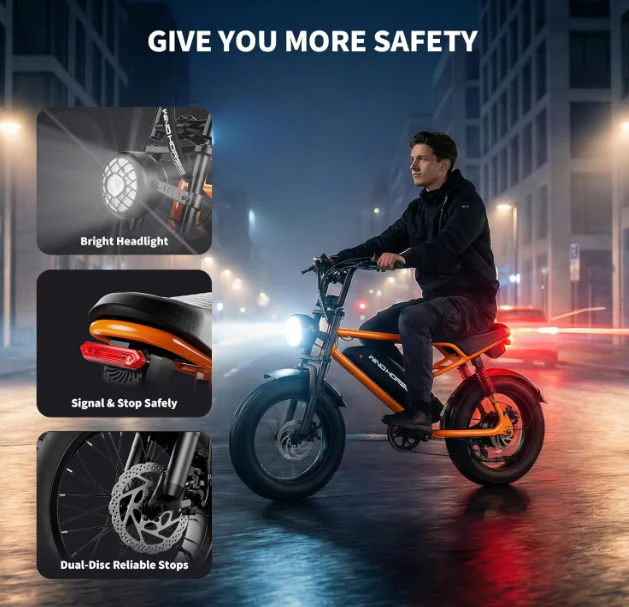 V8 Mini Harley Electric Bike 48V 15.6Ah 750W Motor - Image 9