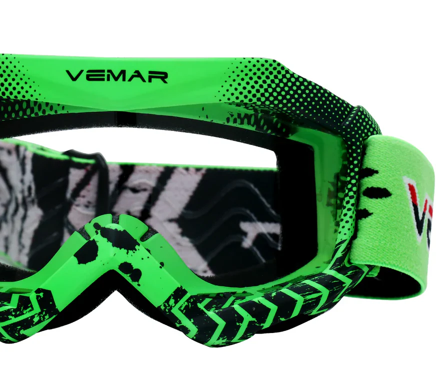 VEMAR Kid’s Protective On/Off-Road Dirt Bike Goggles – Green - Image 7