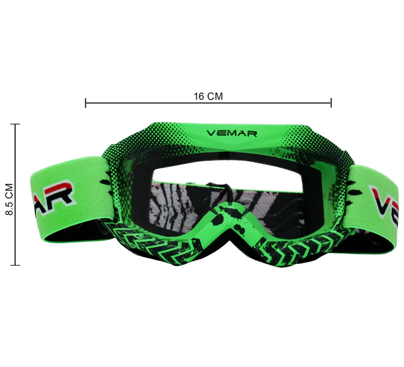 VEMAR Kid’s Protective On/Off-Road Dirt Bike Goggles – Green - Image 8