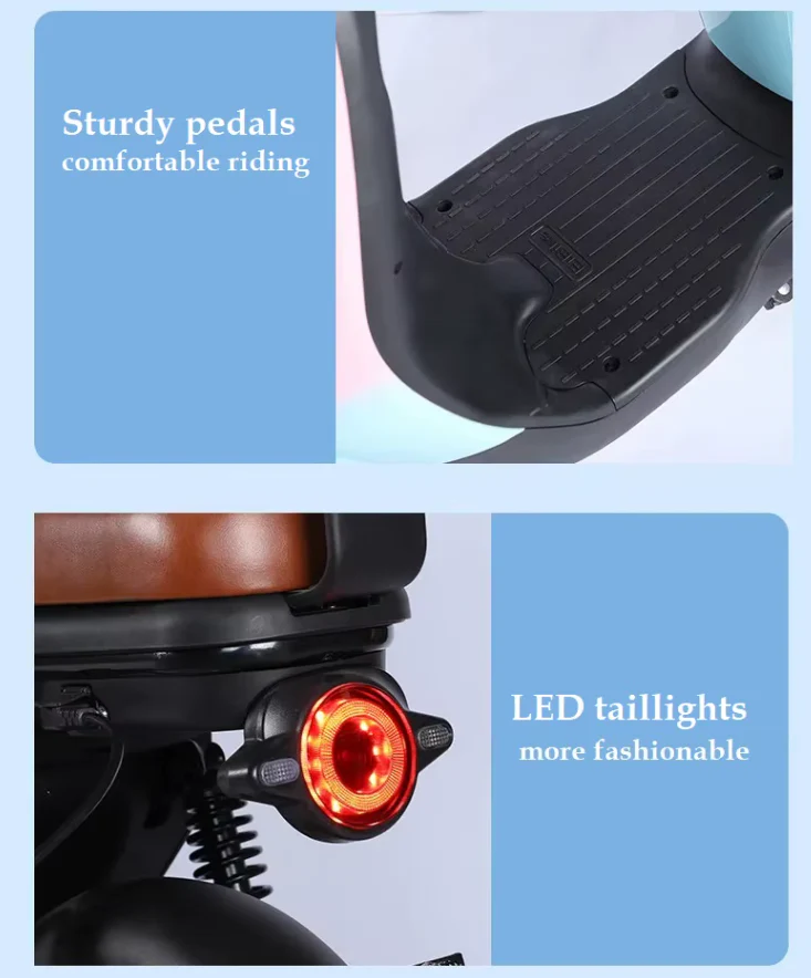 Aster Vespa Style Electric Bike 48V 12Ah 800W - Image 4