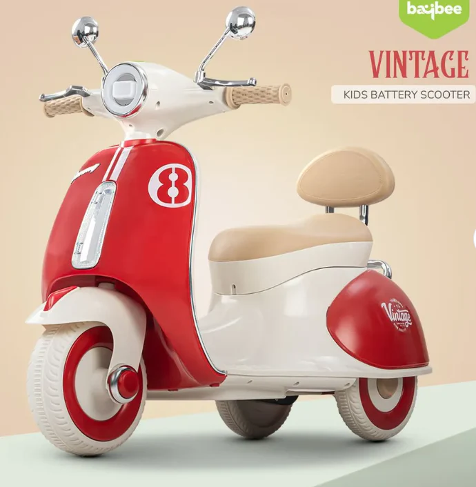 Vintage Vespa Electric Scooty with Light & Music Age 1-3 years - Image 6