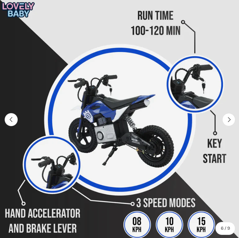 VLR Kids Electric Dirt Bike-SM09 Age 5-9 - Image 2