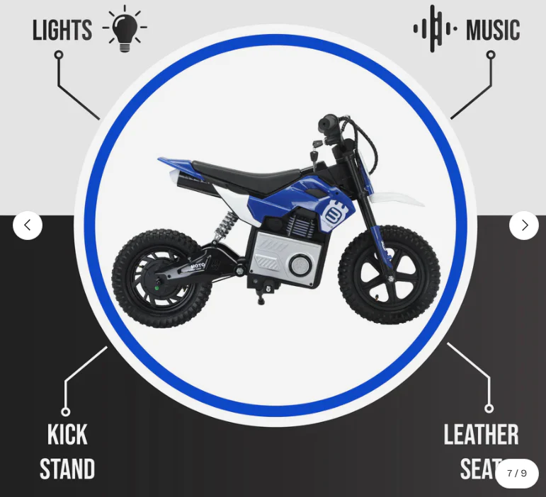 VLR Kids Electric Dirt Bike-SM09 Age 5-9 - Image 3