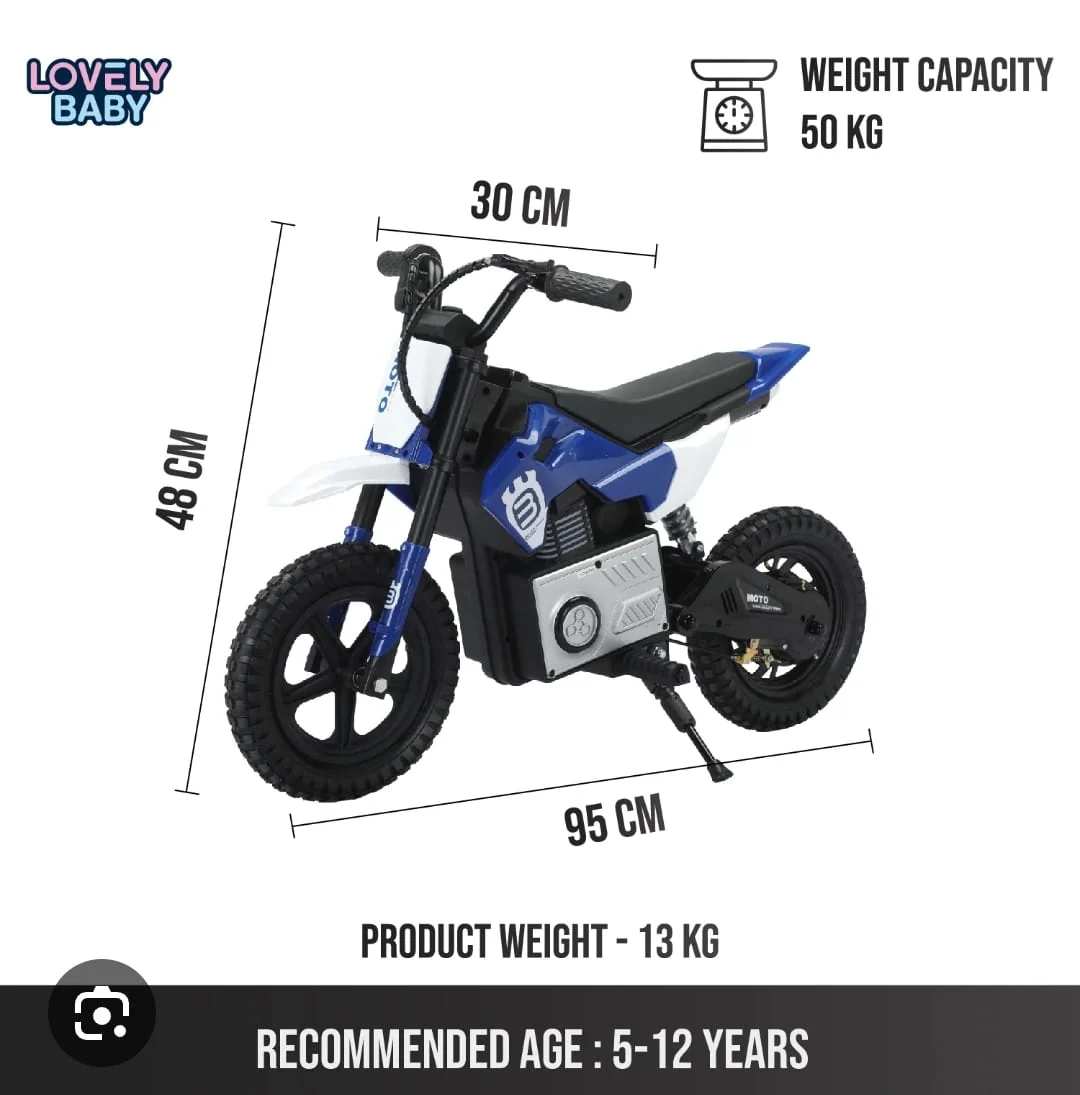 VLR Kids Electric Dirt Bike-SM09 Age 5-9 - Image 4