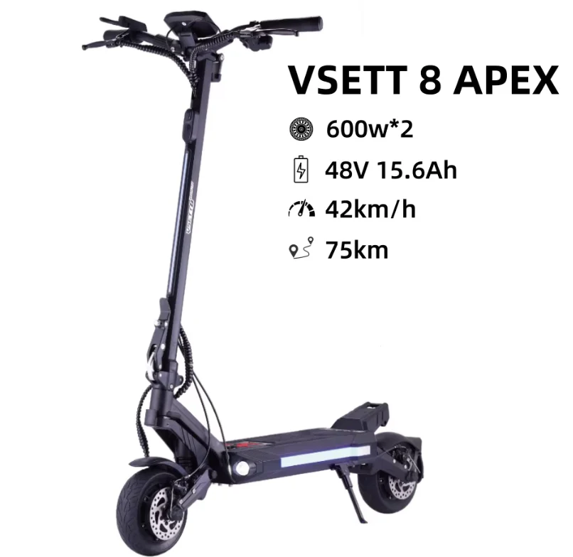 VSETT 8 APEX New Electric Scooter 48V 15Ah 600W Dual powered