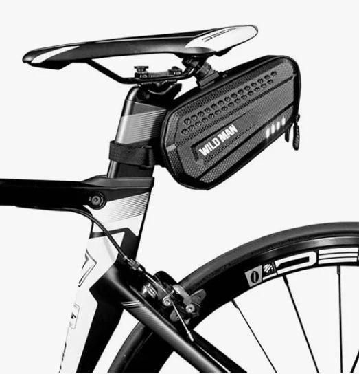 WILD MAN 1.2L Cycling Waterproof Hard Shell Bike Saddle Bag Under Seat