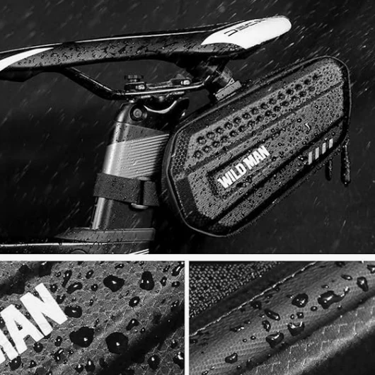 WILD MAN 1.2L Cycling Waterproof Hard Shell Bike Saddle Bag Under Seat - Image 2