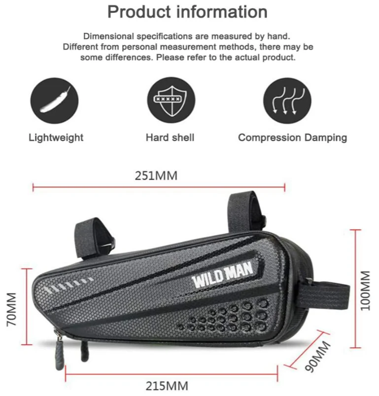 WILD MAN Rainproof Hard Shell under seat Bike Saddle Bag 1.2L - Image 10