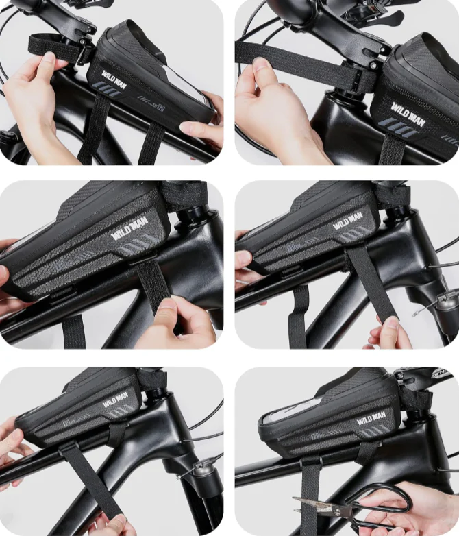 WILDMAN 1L Waterproof Bike Frame Bag Touch Screen - Image 4