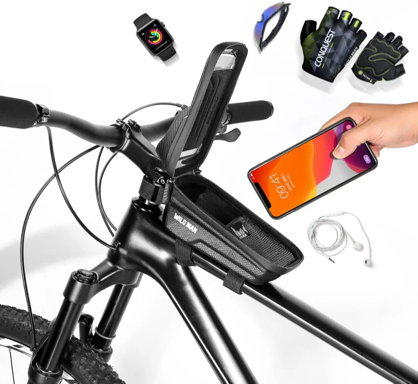 WILDMAN 1L Waterproof Bike Frame Bag Touch Screen - Image 8