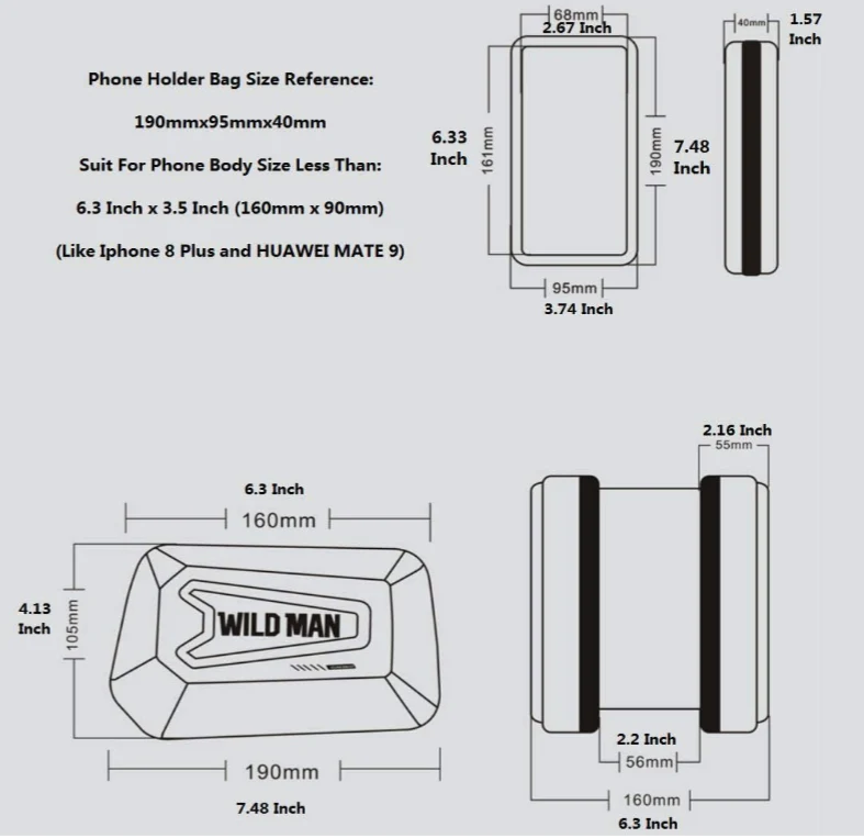 Wildman hard shell bicycle bag touch screen - Image 8