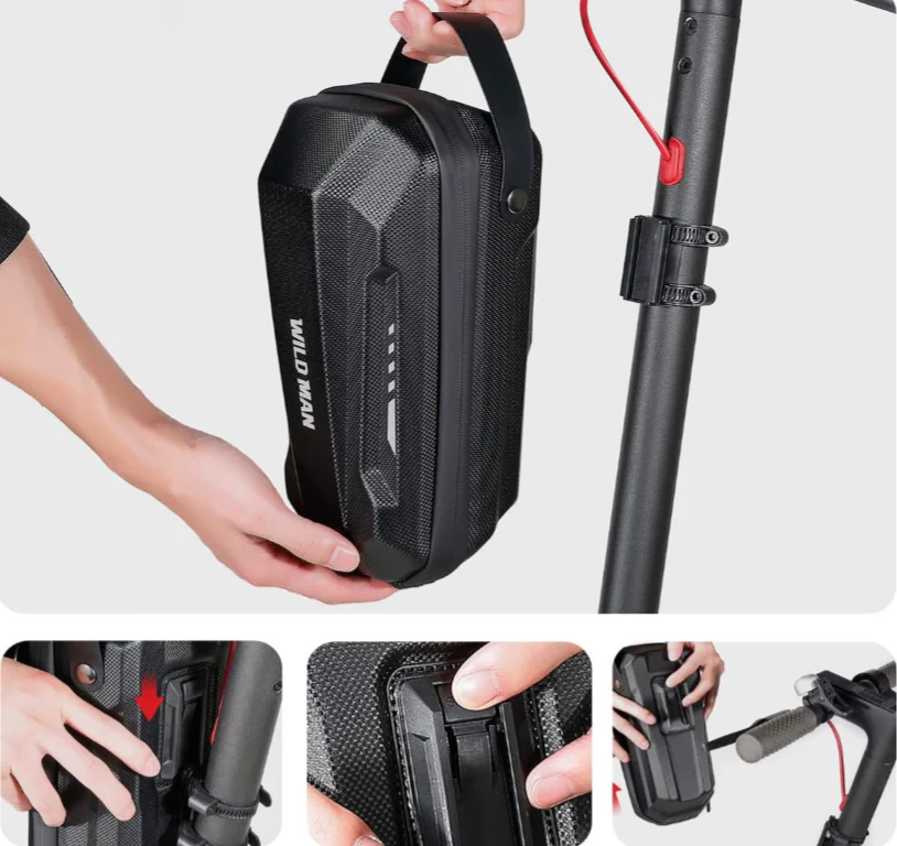 WILD MAN Quick Release Hard Shell Rainproof Scooter Storage Bag 2L - Image 3