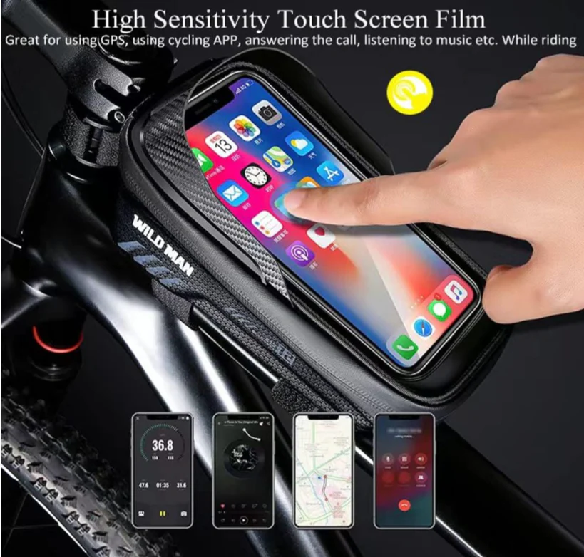 Wildman water proof bike bag 3D Hard EVA, TPU Touch Screen Sun Visor - Image 3