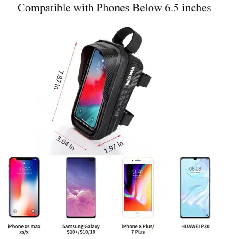 Wildman water proof bike bag 3D Hard EVA, TPU Touch Screen Sun Visor - Image 5