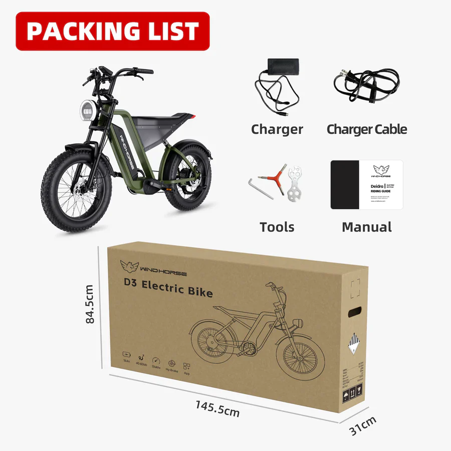 WindHorse D3 Fat Tyre All Terrain Electric Bike 48V 18Ah 1000W - Image 13