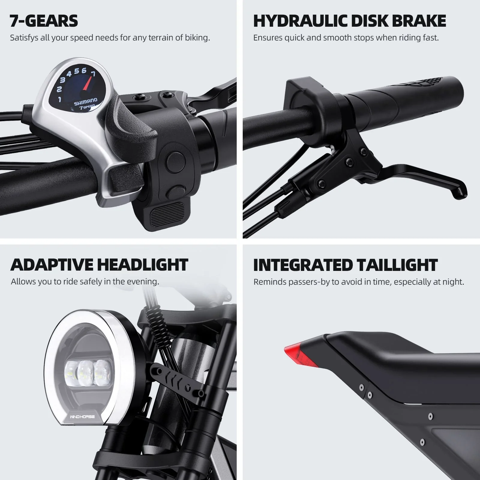 WindHorse D3 Fat Tyre All Terrain Electric Bike 48V 18Ah 1000W - Image 4