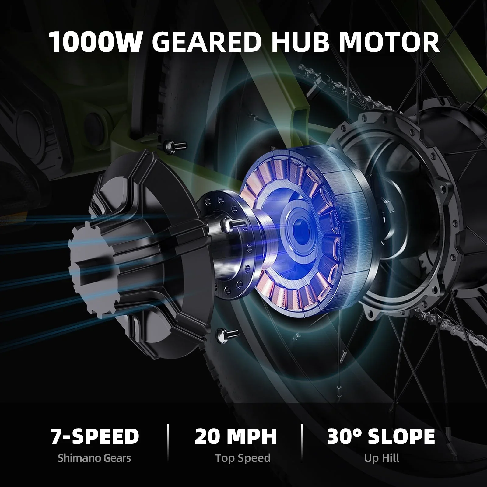 WindHorse D3 Fat Tyre All Terrain Electric Bike 48V 18Ah 1000W - Image 7