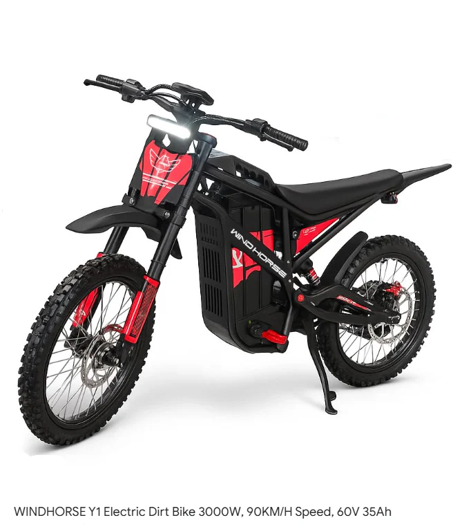 Windhorse Y1 Electric Dirt Bike Best Mid Ranger With 60V 35Ah- Removable Battery 3000W Motor