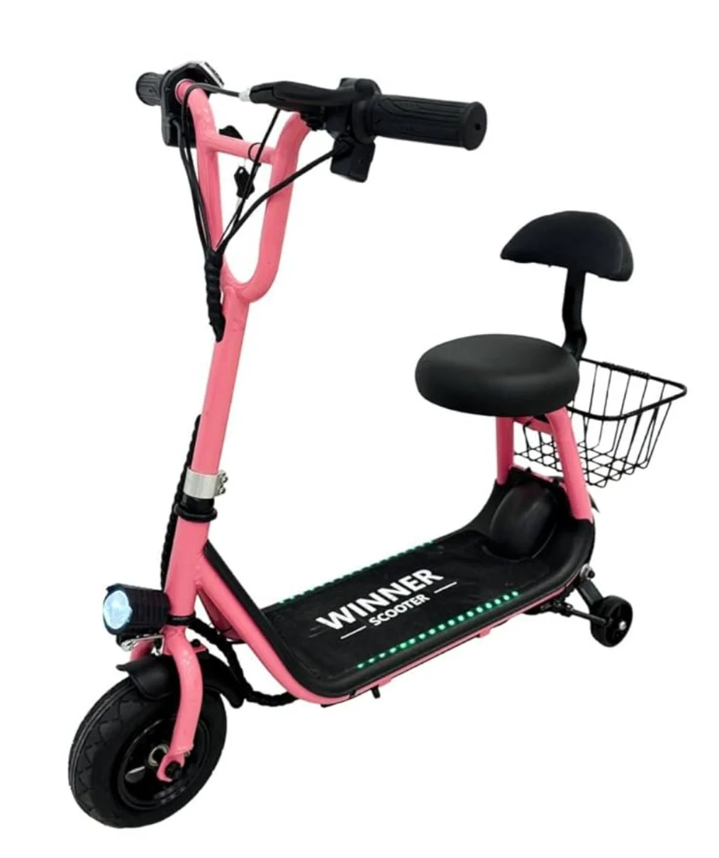Winner Kids Electric Scooter With seat & pet Teddy Basket Age 4-8