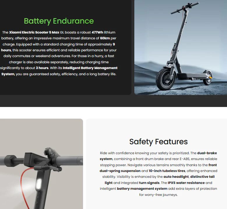 Xiaomi Electric Scooter 5 Max GL 60km Long Range Fast charging - Image 15