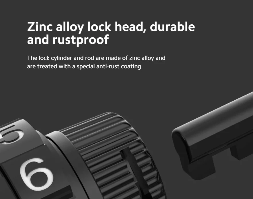 Xiaomi Electric Scooter E Bike Cable Lock with Five Digit High Secure Rust proof Eco Friendly Durable Comfortable Grip - Image 3