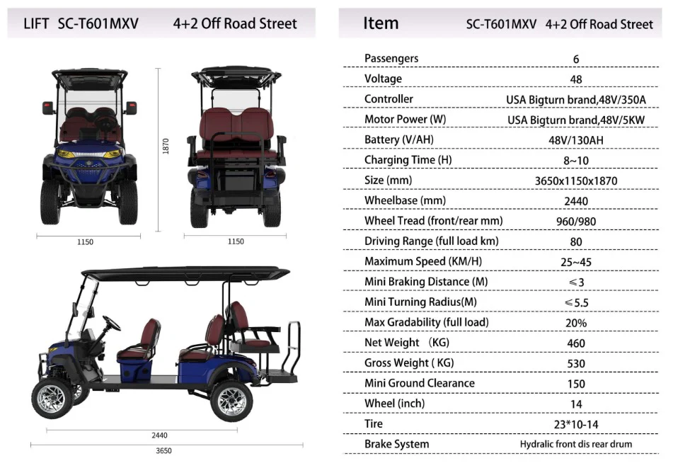 XMV Lifted Golf Cart Series 2+2 Seater - Image 10
